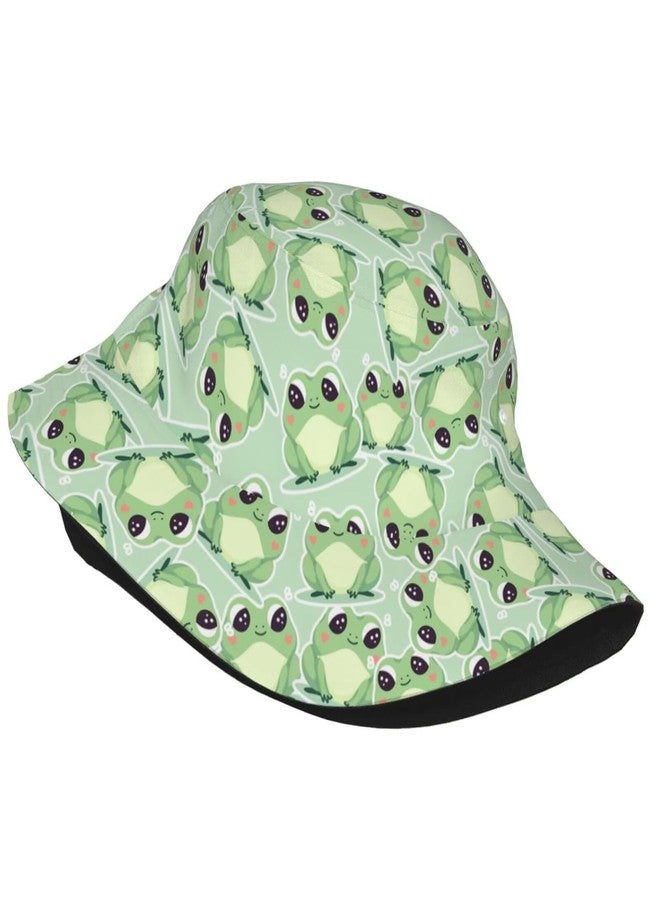 YYFD Cute Funny Frog Bucket Hat Packable Cap Beach Sun Hat Fishing Frog Cap for Women Man Adult - Image 2